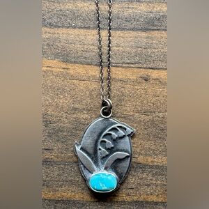 Sterling Silver with Turquoise Pendant “Bloom”